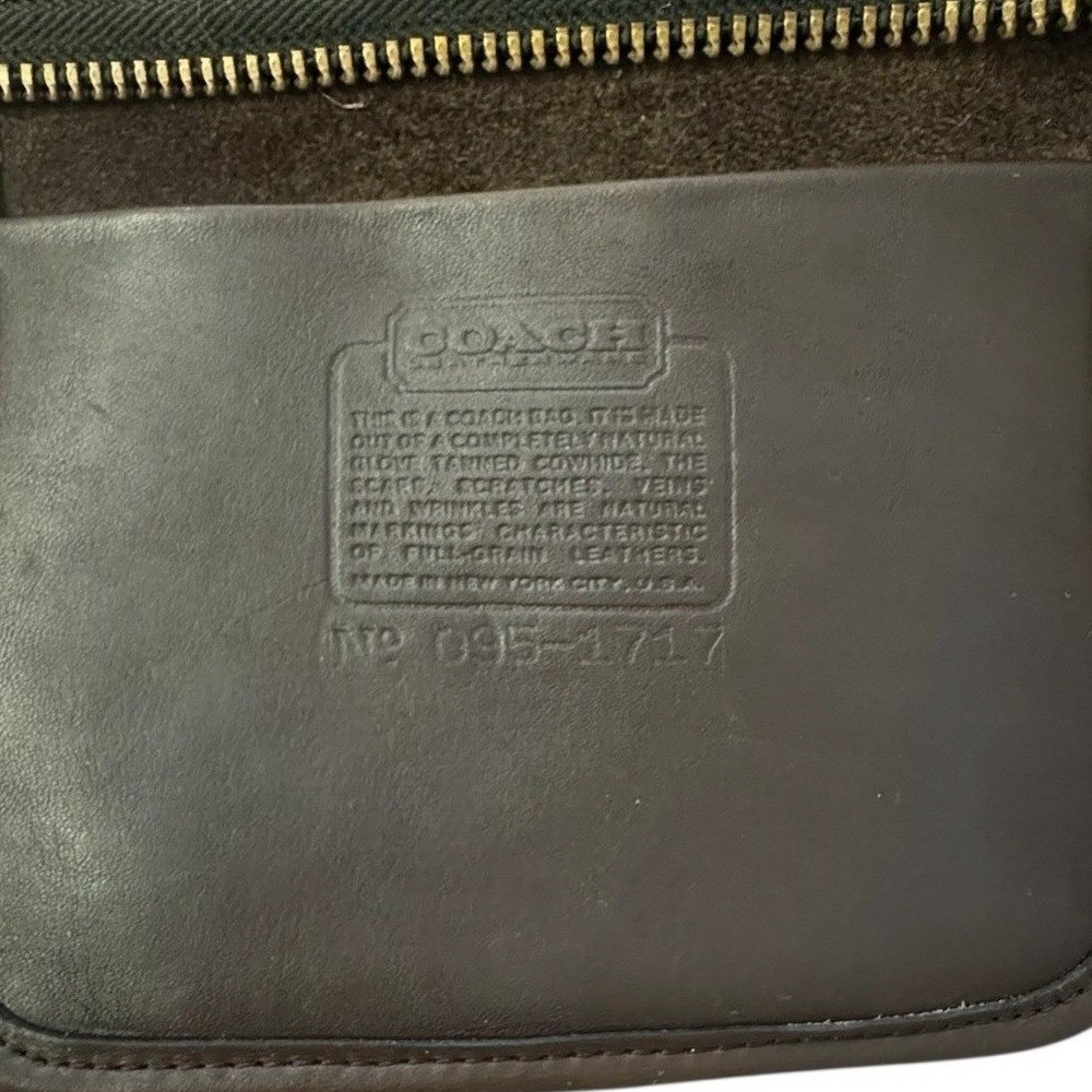 Vintage Coach Duffel Sac Bucket Bag Dark Brown Leather Brass 9085 Large Hobo - Picture 15 of 16